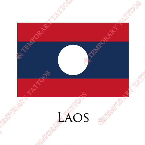 Laos flag Customize Temporary Tattoos Stickers NO.1909
